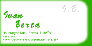 ivan berta business card